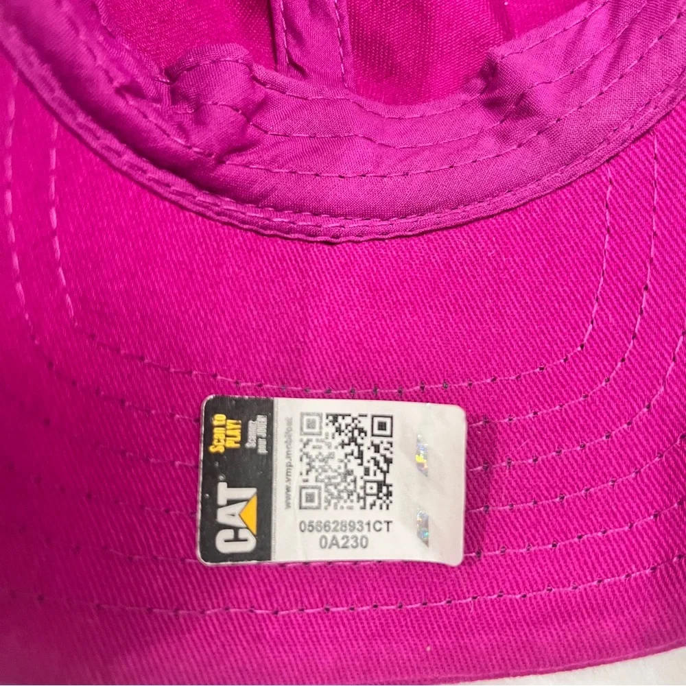 CAT Pink Baseball Cap Hat Yellow Heart Logo Girls‎ adjustable back